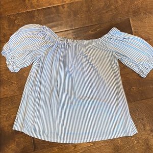 Loft off the shoulder striped top